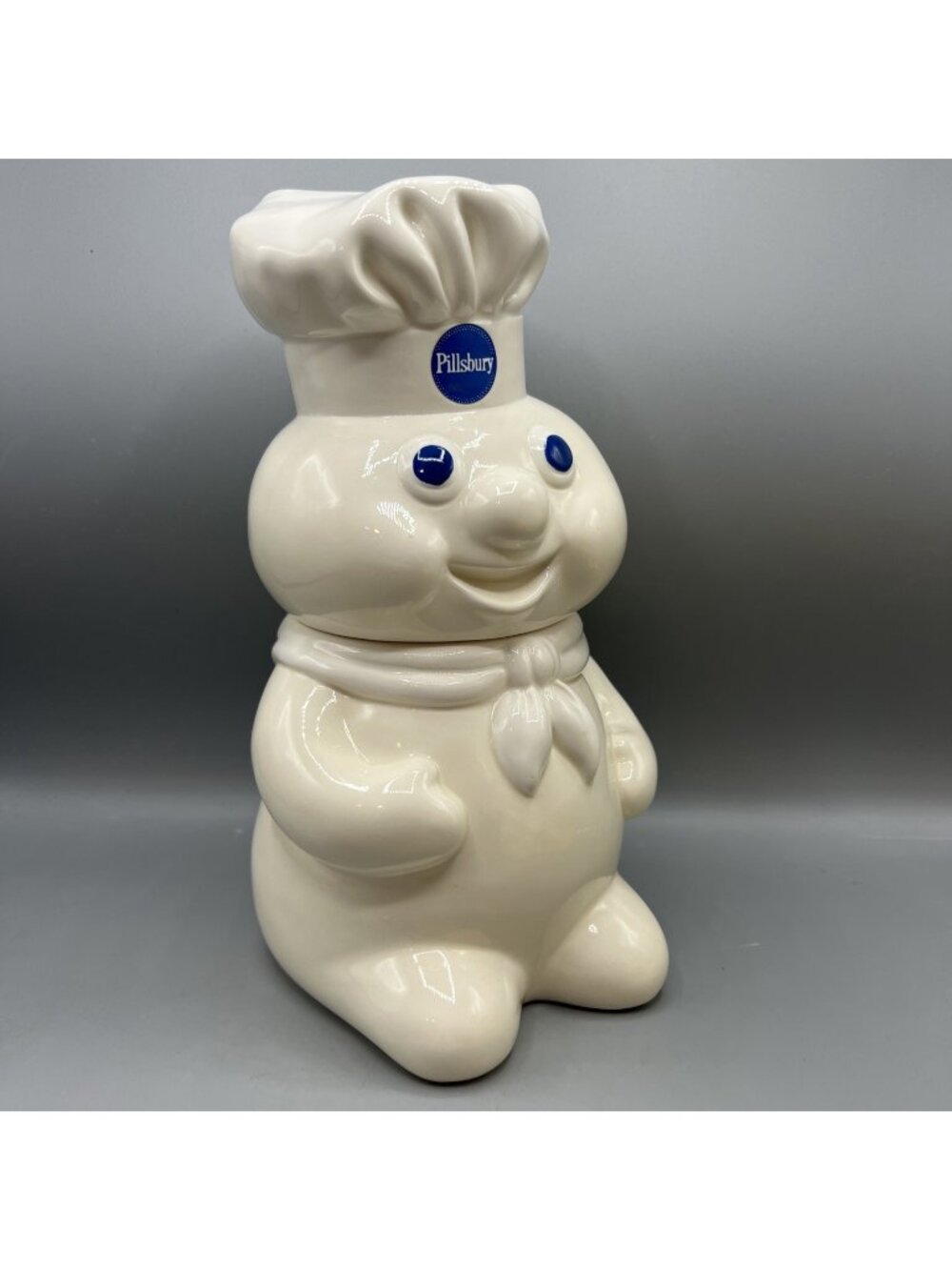 Pillsbury Dough Boy 1988 Cookie Jar VTG Blue Eyes Fun Retro Kitchen Advertising